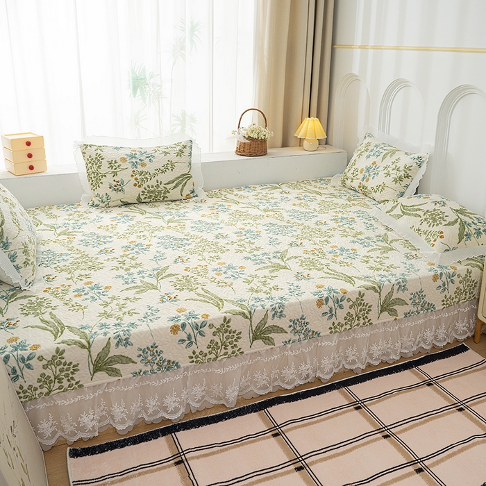 91家纺网 家纺一手货源 找家纺 冬然 2024新款牛奶绒床盖榻榻米床盖炕盖浪漫花季