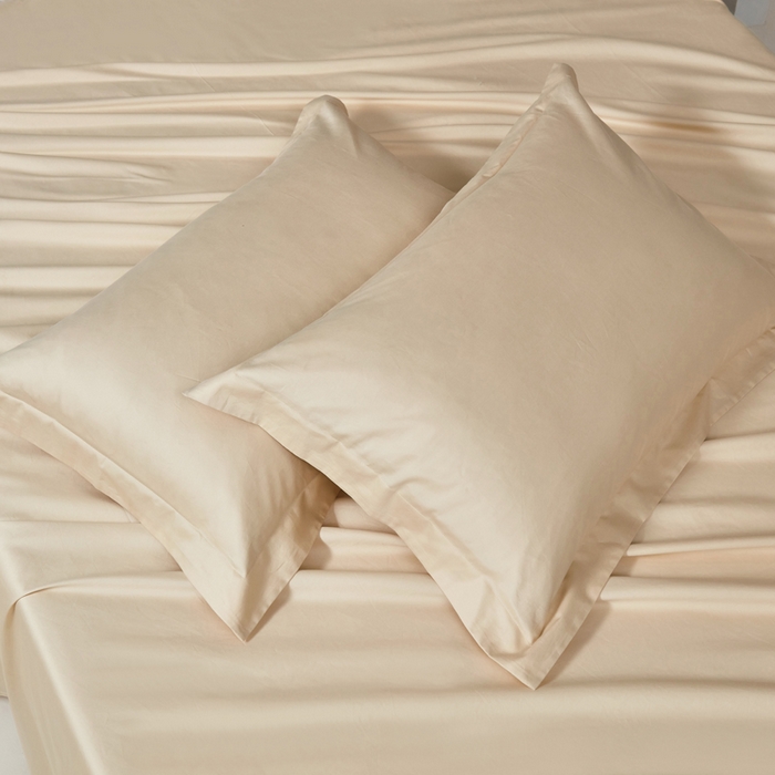 91家纺网 家纺一手货源 找家纺 轩和家居 2024新款A类50S贡缎长绒棉单枕套系列 浅香槟