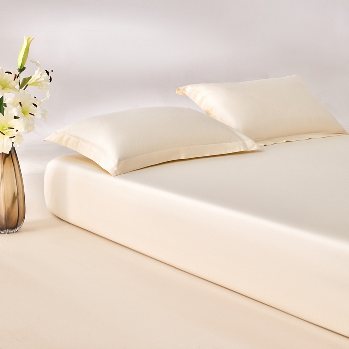 91家纺网 家纺一手货源 找家纺 轩和家居 2024新款A类50S贡缎长绒棉单床笠系列 奶芋黄