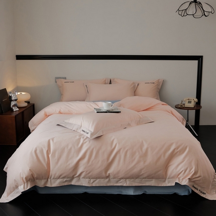 91家纺网 家纺一手货源 找家纺 （总）EH家居 2024新款见山系列全棉简绣双拼四件套