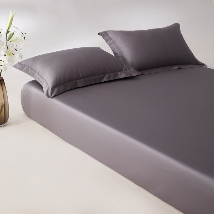 91家纺网 家纺一手货源 找家纺 轩和家居 2024新款A类50S贡缎长绒棉单床笠系列 梦境灰