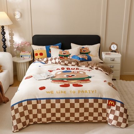 91家纺网 家纺一手货源 找家纺 （总）悦然毛巾被 2024新款大版牛奶绒四件套