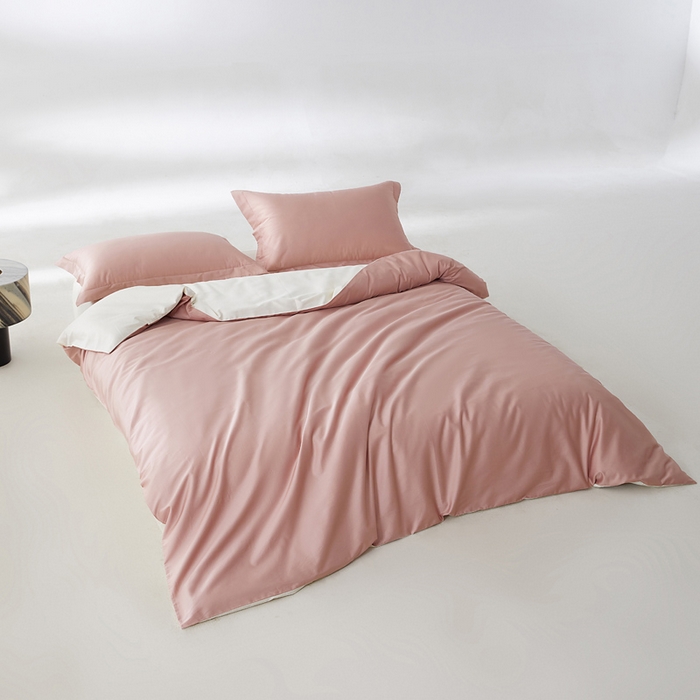 91家纺网 家纺一手货源 找家纺 轩和家居 2024新款A类50S贡缎长绒棉单被套系列 复古粉+浅香槟