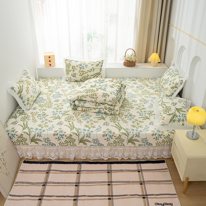 91家纺网 家纺一手货源 找家纺 冬然 2024新款牛奶绒床盖榻榻米床盖炕盖浪漫花季