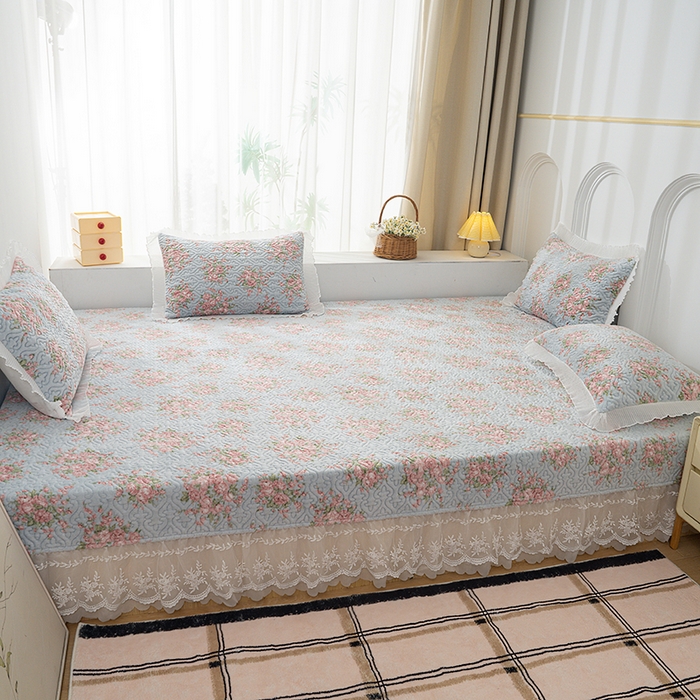 91家纺网 家纺一手货源 找家纺 冬然 2024新款牛奶绒床盖榻榻米床盖炕盖初夏