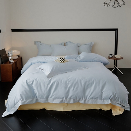 91家纺网 家纺一手货源 找家纺 （总）EH家居 2024新款见山系列全棉简绣双拼四件套