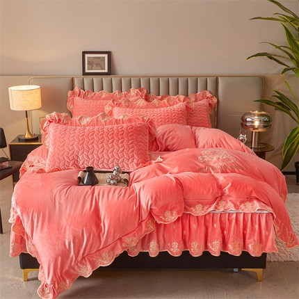 恒爱家纺 2024新款初黛宝宝绒系列四件套 梦想粉