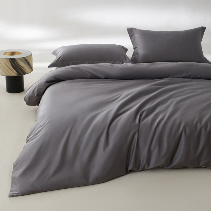 91家纺网 家纺一手货源 找家纺 轩和家居 2024新款A类50S贡缎长绒棉四件套系列 梦境灰