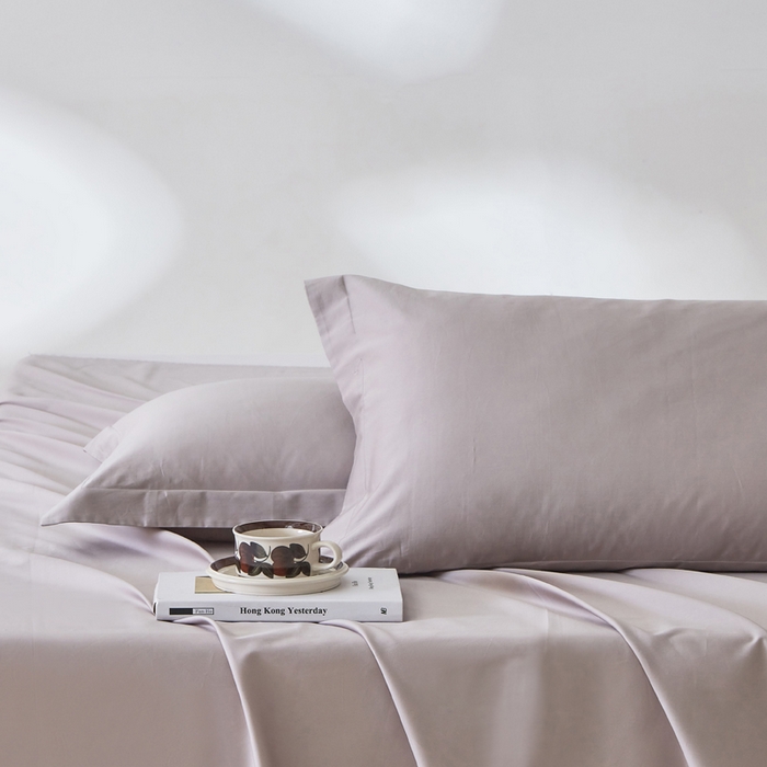 91家纺网 家纺一手货源 找家纺 轩和家居 2024新款A类50S贡缎长绒棉单枕套系列 雅士灰