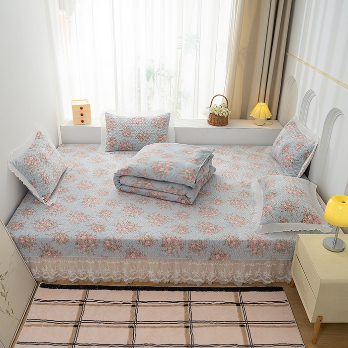 91家纺网 家纺一手货源 找家纺 冬然 2024新款牛奶绒床盖榻榻米床盖炕盖初夏