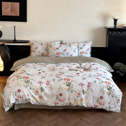 91家纺网 家纺一手货源 找家纺 （总）三味舒屋 2024新款云柔花艺天丝棉磨毛四件套