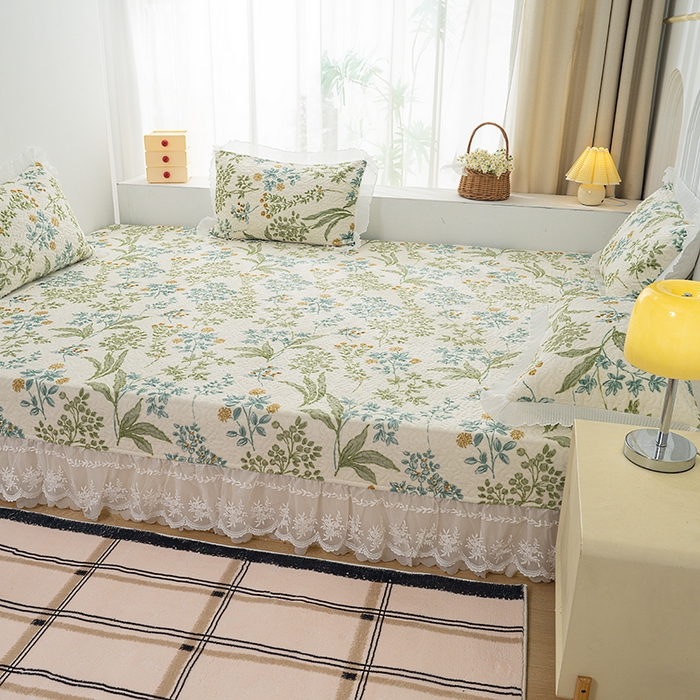 91家纺网 家纺一手货源 找家纺 冬然 2024新款牛奶绒床盖榻榻米床盖炕盖浪漫花季