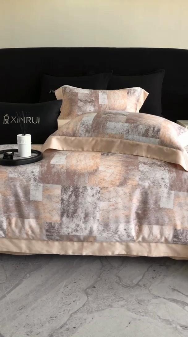 91家纺网 家纺一手货源 找家纺 馨蕊家居 2024新款100s金太阳艾阳绒磨毛系列-瑰丽 瑰丽-黄