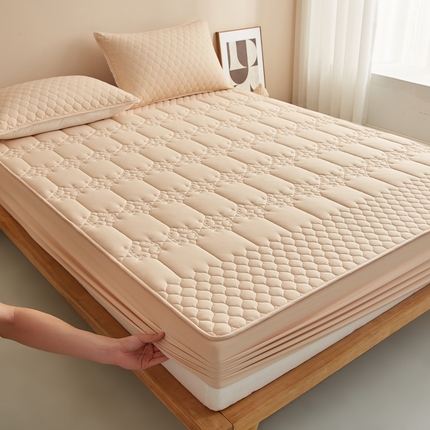 91家纺网 家纺一手货源 找家纺 （总）盛眠 2025新款水洗棉夹棉床笠-繁花