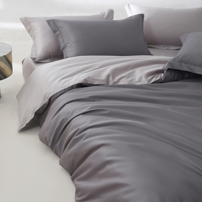 91家纺网 家纺一手货源 找家纺 轩和家居 2024新款A类50S贡缎长绒棉四件套系列 梦境灰+雅士灰