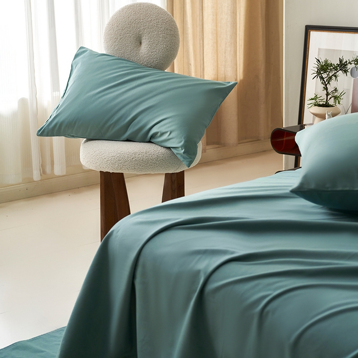 91家纺网 家纺一手货源 找家纺 2024新款全棉加厚磨毛纯色单床单系列 尼罗河蓝