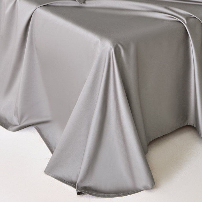 91家纺网 家纺一手货源 找家纺 轩和家居 2024新款A类50S贡缎长绒棉单床单系列 梦境灰