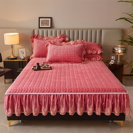 恒爱家纺 2024新款初黛宝宝绒系列单床笠 豆沙