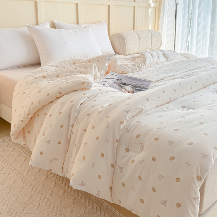 91家纺网 家纺一手货源 找家纺 丽卡家纺（原丽卡家纺） 2024新款7A抗菌艾阳棉提花大豆被子被芯 1号豆春秋被