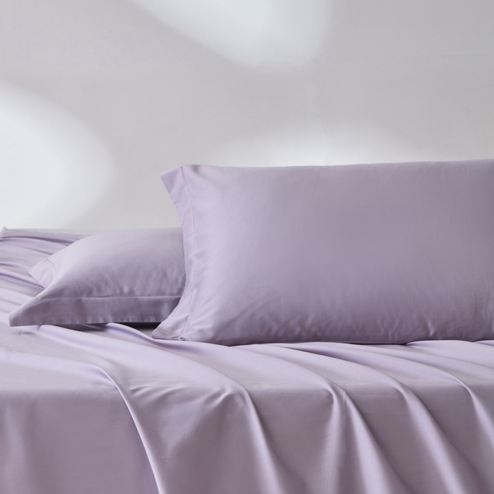 91家纺网 家纺一手货源 找家纺 轩和家居 2024新款A类50S贡缎长绒棉单枕套系列 仙仙紫