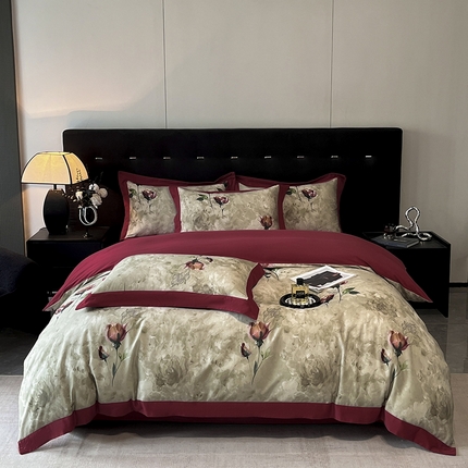 91家纺网 家纺一手货源 找家纺 （总）慕晨 2024新款全棉磨毛数码印花四件套