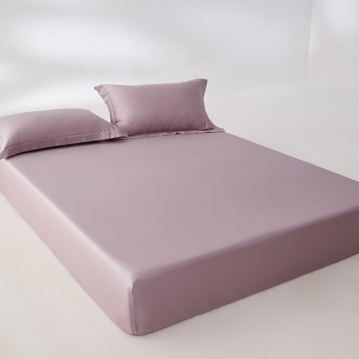 91家纺网 家纺一手货源 找家纺 轩和家居 2024新款A类50S贡缎长绒棉单床笠系列 丹麦紫