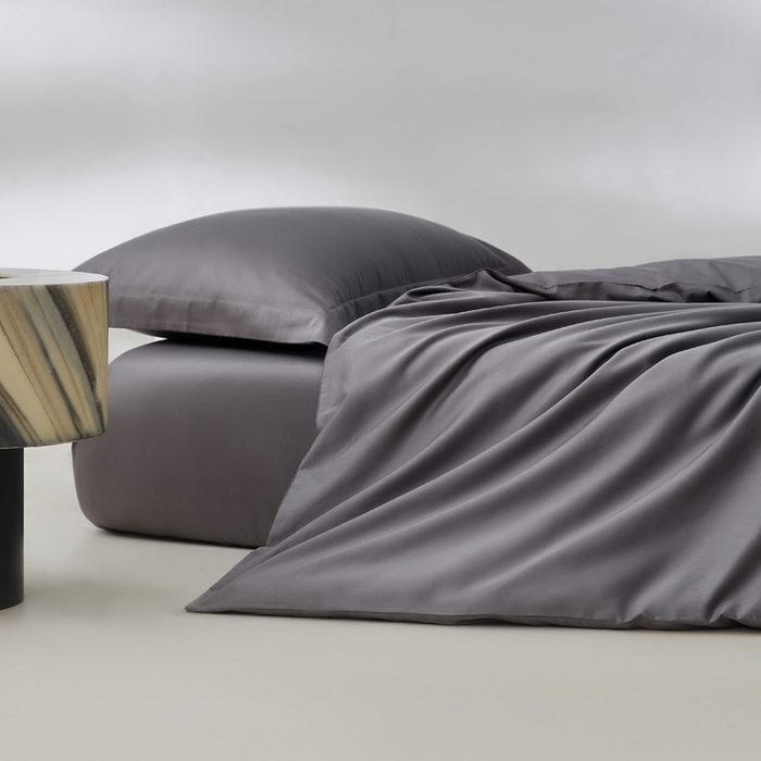 91家纺网 家纺一手货源 找家纺 轩和家居 2024新款A类50S贡缎长绒棉单被套系列 梦境灰