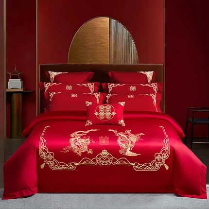 91家纺网 家纺一手货源 找家纺 （总）张公子婚庆馆 2025新款全棉40s喷气四件套婚庆系列