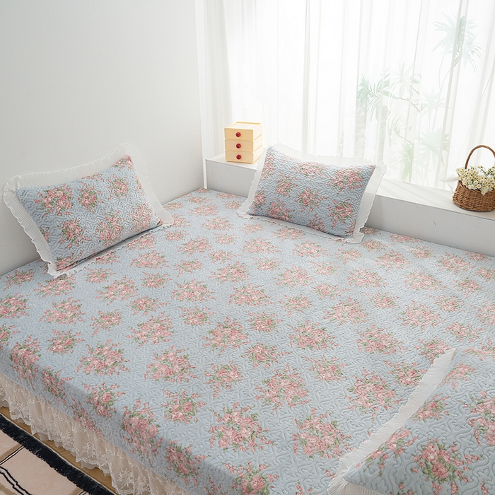 91家纺网 家纺一手货源 找家纺 冬然 2024新款牛奶绒床盖榻榻米床盖炕盖初夏