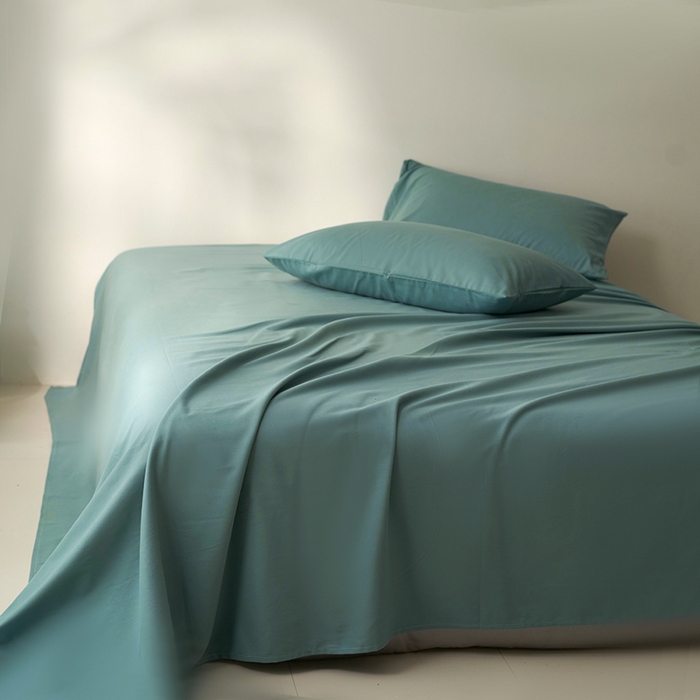 91家纺网 家纺一手货源 找家纺 2024新款全棉加厚磨毛纯色单床单系列 尼罗河蓝