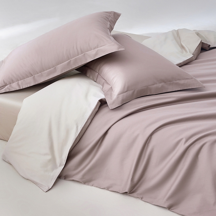 91家纺网 家纺一手货源 找家纺 轩和家居 2024新款A类50S贡缎长绒棉四件套系列 丹麦紫+迷雾灰