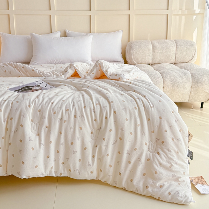 91家纺网 家纺一手货源 找家纺 丽卡家纺（原丽卡家纺） 2024新款7A抗菌艾阳棉提花大豆被子被芯 1号豆春秋被