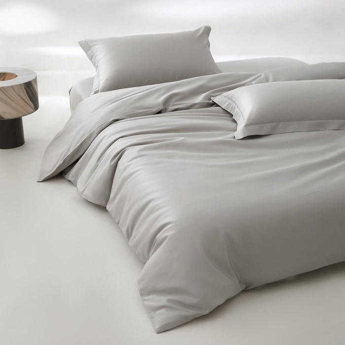 91家纺网 家纺一手货源 找家纺 轩和家居 2024新款A类50S贡缎长绒棉单被套系列 雅士灰