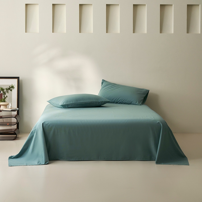 91家纺网 家纺一手货源 找家纺 2024新款全棉加厚磨毛纯色单床单系列 尼罗河蓝