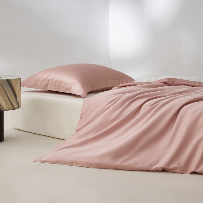 91家纺网 家纺一手货源 找家纺 轩和家居 2024新款A类50S贡缎长绒棉单被套系列 复古粉+浅香槟