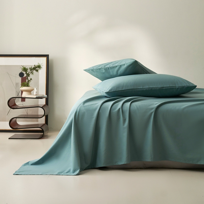 91家纺网 家纺一手货源 找家纺 2024新款全棉加厚磨毛纯色单床单系列 尼罗河蓝