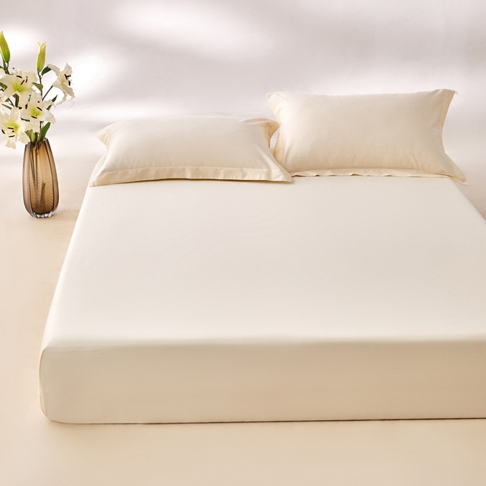 91家纺网 家纺一手货源 找家纺 轩和家居 2024新款A类50S贡缎长绒棉单床笠系列 奶芋黄