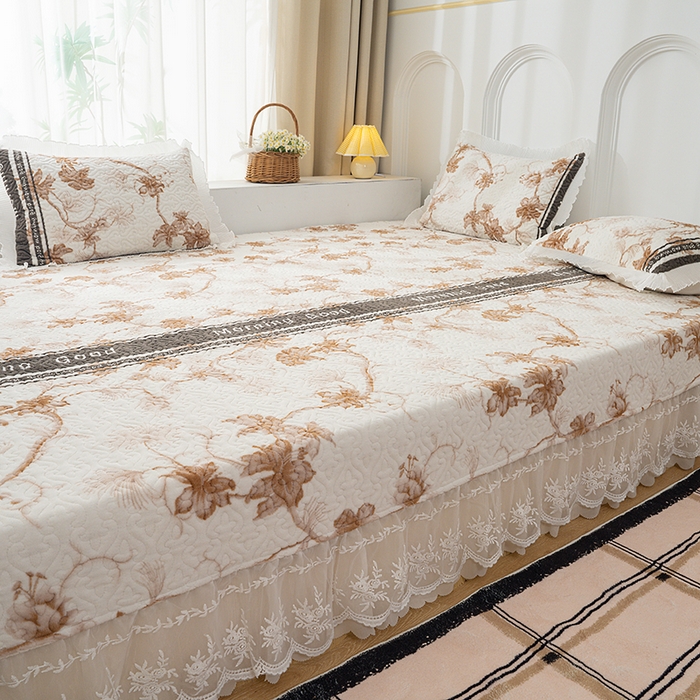 91家纺网 家纺一手货源 找家纺 冬然 2024新款牛奶绒床盖榻榻米床盖炕盖水木年华