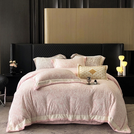 91家纺网 家纺一手货源 找家纺 （总）2024新款雕花牛奶绒四件套-蝶光舞者系列