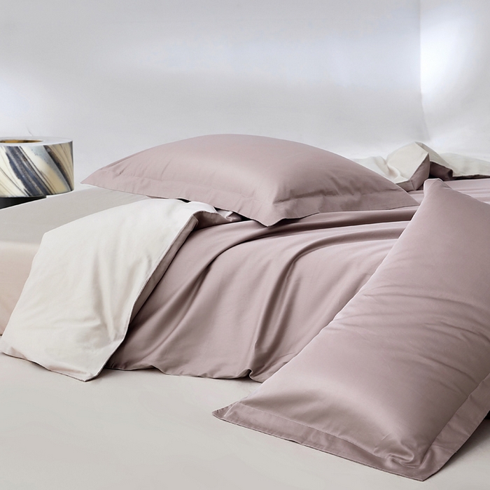 91家纺网 家纺一手货源 找家纺 轩和家居 2024新款A类50S贡缎长绒棉单被套系列 丹麦紫+迷雾灰