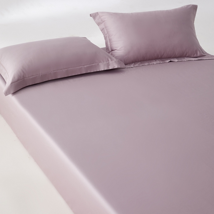 91家纺网 家纺一手货源 找家纺 轩和家居 2024新款A类50S贡缎长绒棉单床笠系列 丹麦紫