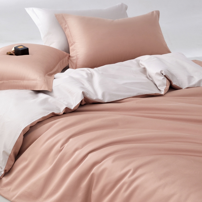 91家纺网 家纺一手货源 找家纺 轩和家居 2024新款A类50S贡缎长绒棉单被套系列 罗卡芙+迷雾灰