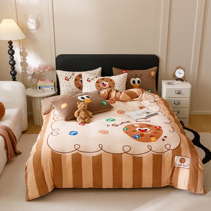 91家纺网 家纺一手货源 找家纺 （总）悦然毛巾被 2024新款大版牛奶绒四件套