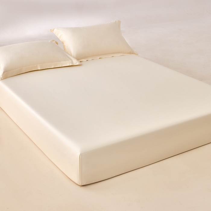 91家纺网 家纺一手货源 找家纺 轩和家居 2024新款A类50S贡缎长绒棉单床笠系列 奶芋黄