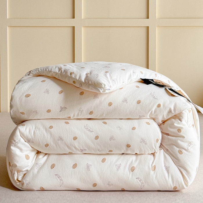 91家纺网 家纺一手货源 找家纺 丽卡家纺（原丽卡家纺） 2024新款7A抗菌艾阳棉提花大豆被子被芯 1号豆春秋被