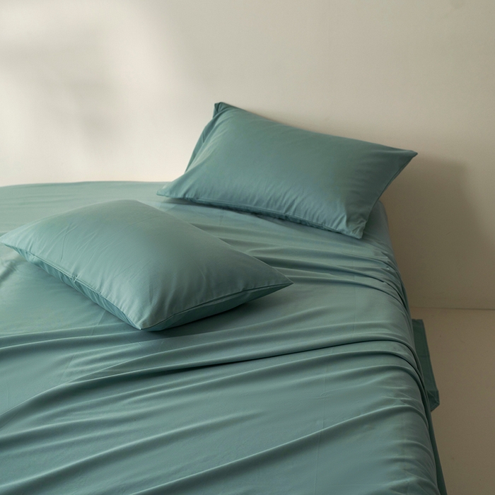 91家纺网 家纺一手货源 找家纺 2024新款全棉加厚磨毛纯色单床单系列 尼罗河蓝