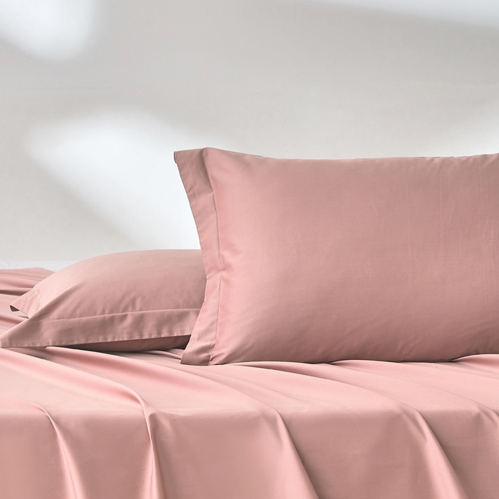 91家纺网 家纺一手货源 找家纺 轩和家居 2024新款A类50S贡缎长绒棉单枕套系列 复古粉