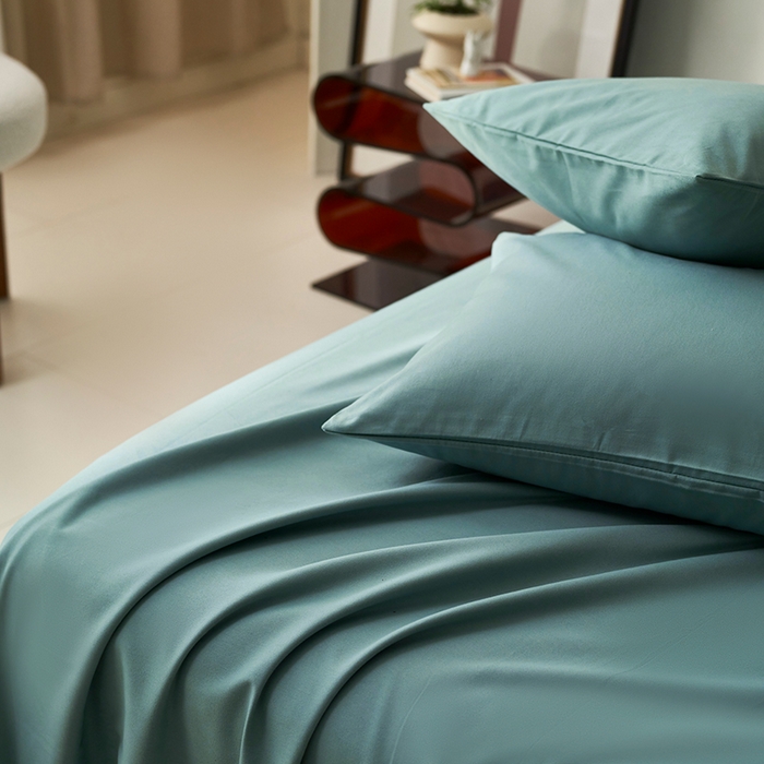 91家纺网 家纺一手货源 找家纺 2024新款全棉加厚磨毛纯色单床单系列 尼罗河蓝