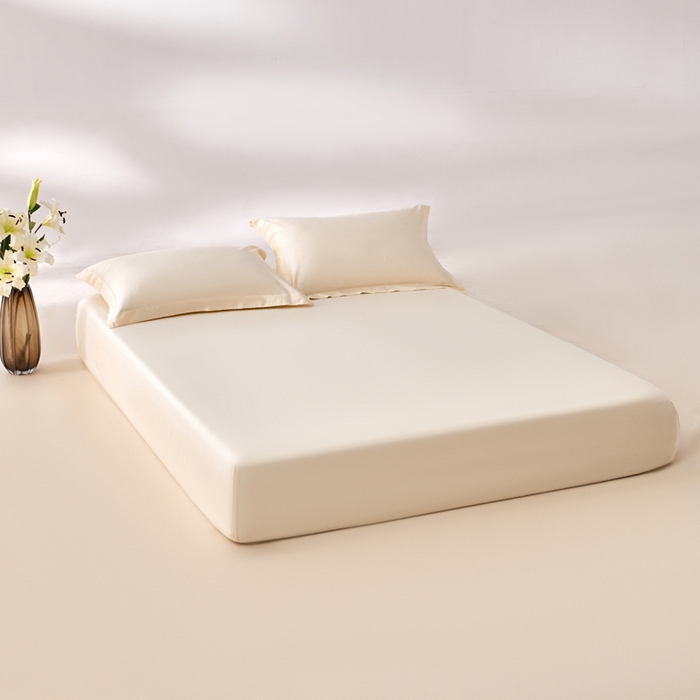 91家纺网 家纺一手货源 找家纺 轩和家居 2024新款A类50S贡缎长绒棉单床笠系列 奶芋黄