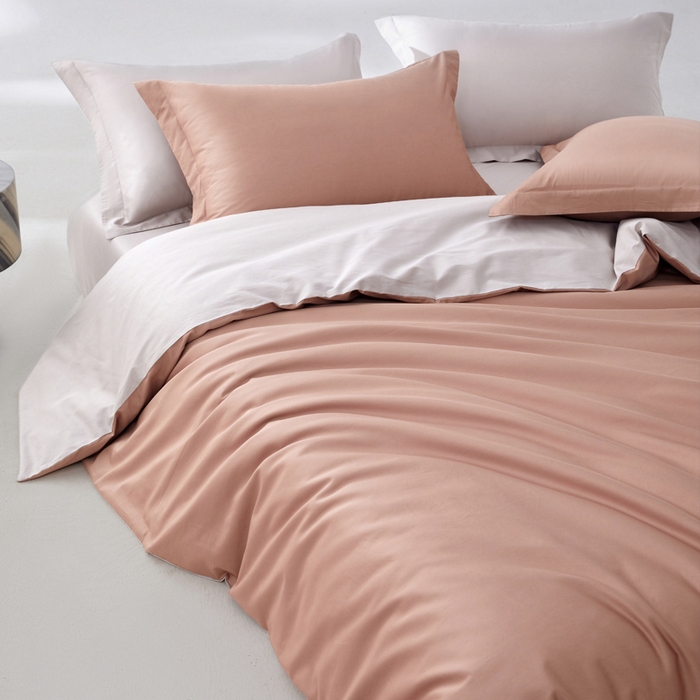 91家纺网 家纺一手货源 找家纺 轩和家居 2024新款A类50S贡缎长绒棉单被套系列 罗卡芙+迷雾灰